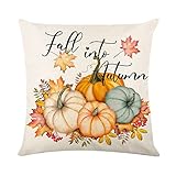 1 stücke Herbst Dekorative Kissenbezug Kürbis Bauernhaus Dekoration Glücklicher Herbst Kürbis Ahornblatt Kissen Kissenbezug Herbst Thanksgiving Dekorative Kissenbezug Kissenbezug 40 40 cm Streifen