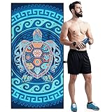 OCOOPA Mikrofaser Strandtuch Ultraleicht, Schnell Trocknendes Sandfest Handtuch, Saugfähiges Stranddecke, Weich und Pflegeleicht Badetuch für Fitness, Reise, Strand, Schwimmen, Yoga, 178x80 cm