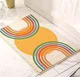 Badezimmerteppich Die Sonne Badematte rutschfest,Weiche Badteppich,Badvorleger Duschvorleger,Teppich Badezimmer Waschbar,Bad Teppich Flauschig 60×90cm