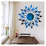 ROBAUN Sonnenblume Spiegel Wandaufkleber Selbstkleber Acrylspiegelaufkleber Aufkleber Aufkleber Kunst Wandbild Tapete Wohnzimmer Dekoration Wohnkultur (Color : Blu, Size : 50x50cm)