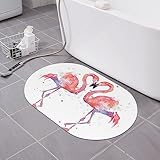 NOGRAX Flamingos bedruckte Kieselgur-Matte, rutschfest, schnell trocknend, Bodenmatte, saugfähige Passform, Untertürmatte für Badezimmer, Badewanne, Dusche, 39,9 x 59,9 cm