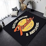 TIKLO Musik Teppich Wohnzimmer Schlagzeug Gitarre Teppich Großflächiger Teppich Dekorativer Bodenteppich Teppich Badematte Teppich Schlafzimmer 80X120cm