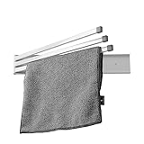 180 ° Drehbarer Handtuchhalter Wandhandtuchhalter Edelstahl Wandmontage Handtuchhalter Flach und Faltbar Platzsparende Handtuchstange für Badezimmer Schwenkbare Handtuchaufbewahrung mit 3 Faltbaren