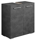 Badezimmer Badmöbel Jupiter Dunkle grau - Unterschrank Badmöbelset Badschrank Schrank Waschbeckenunterschrank