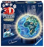 Ravensburger 3D Puzzle Erde im Nachtdesign Nachtlicht 11844 - Puzzle-Ball - 72 Teile - für Globus Fans ab 6 Jahren