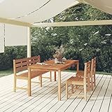 BULANED 4-TLG. Garten-Essgruppe, Gartenmöbel Set, Garten Möbel, Gartengarnitur, Sitzgarnitur, Gartenset, Sitzgruppe Garten, Möbelsets, Massivholz Teak