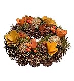 HEITMANN DECO bunter Herbstkranz - Reisigkranz - Herbst-Deko - Natur - braun,orange,gelb, grün - ca. 25 x 25 x 8 cm