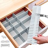 LONNEY Schubladenteiler Schubladen Ordnungssystem Schubladeneinteiler 16 er Set Schubladentrenner Verstellbar Blau Trennwände verstellbar Für Schrank Unterwäsche Socken DIY Organizer mit Verbinder