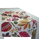 beties „Zauberwald“ Tischläufer ca. 40x150 cm Tischband in interessanter Größenauswahl hochwertig & angenehm aus 100% Baumwolle (Elfenbein-bunt)