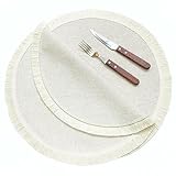 SLOW COW Platzdeckchen, rund, 38,1 cm, waschbar, 2 Stück, gebrochenes Weiß