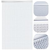 Lymmiytc Aluminium Fliegenvorhang 90 x 200cm Kettenvorhang aus Aluminium für Türdekoration, Fliegender Vorhang aus Metall Insektenschutz Schädlingsbekämpfung (Silber)