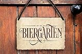 schilderkreis24 – Blechschild Lustiger Bier Spruch “Biergarten“ Deko Wein Küche Bar Theke Biergarten Stammtisch Kneipe Humor witzige Geschenkidee Geburtstag Weihnachten 18x12 cm