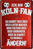 Blechschilder Hier wohnt EIN Köln Fan Deko Metallschild Schild Artikel Geschenk zum Geburtstag oder Weihnachten 20x30cm