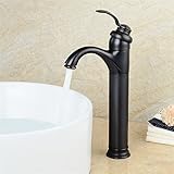 Wasserhähne, Kupfer-Bronze gebürsteter Retro-Wasserhahn, Warm- und Kaltwasser-Waschtischarmatur, Badezimmer-Waschtischarmatur Fashionable