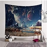 Wandbehang, aus Polyester, Mond, Stern, Galaxie, Geschenk, Party, Hochzeit, Tagesdecke, Strandtuch, Picknick, Yoga, 150 x 200 cm