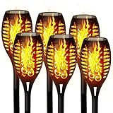 Saska Garden Solarlampen für Außen Garten - 6x Solarleuchten Garten - LED Gartenleuchten Solar mit Flammeneffekt - Wasserdicht Solar Wegeleuchten Aussen - Gartenfackel Deko - Gartenlampe - Fackeln