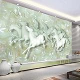 Tapete Moderne Fototapete Größe Jade Pferd Orientalischer Stil Dreidimensionale Kreation Wohnzimmer Tapeten 3D Wandtapete Wand Dekoration Wandbilder Schlafzimmer 200x140cm Cainahui2715