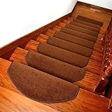 Treppenteppich Kleine Stufen 5er Set Stufenmatten Selbstklebend rutschfeste Innentreppenläufer für Holzstufen, Treppenstufen Teppich für Hund und Kinder