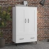 CIADAZ Highboard, Kommode, Sideboard, Schuhkommode, Komodenschrank, Kleiderkommode, Küchenanrichte, Flurkommode, Esszimmerschrank, Weiß 70x31x115 cm Holzwerkstoff