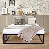 ML-Design Metallbett 120x200 cm auf Stahlrahmen mit Lattenrost, Schwarz, Bettgestell aus Metall, robust, leichte Montage, Bett für Schlafzimmer der Kinder Jugendliche Erwachsene, Jugendbett Gästebett