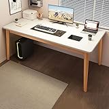 Moderner Computer-Schreibtisch, Arbeitsplatz, einfacher Stil, PC-Chef-Schreibtisch, stabiler, stabiler Arbeitstisch für Zuhause, Büro (120 x 55 x 75 cm), Weiß