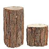 generic 2 x Holz-Blumentopf, natürliche Holzrinde, Blumeneimer, Fass, Pflanzgefäße, rustikale Shabby-Vase, Bauernhaus-Übertopf, Blumenarrangement, Behälter für Haus, Garten, Dekorationen, 10 cm