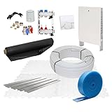 Fußbodenheizung Warmwasser Set 30m² Trockenestrich 25 mm Dämmplatte PE-RT Regelung A