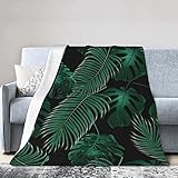 ASEELO Decke mit Bananenblatt-Design, weich, warm, flauschig, gebürstet, dick, für Bett, Sofa und Stuhl