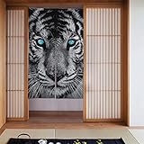 DANLIM Weißer Tiger-Verdunkelungsvorhang, 2 Paneele, 86,4 x 142,2 cm, Ösen, Wohnzimmer, wärmeisoliert