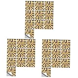 Artibetter 30 Stück Simulierte Fliesenaufkleber Bodenaufkleber Abnehmbare Wandaufkleber Abnehmbare Aufkleber Backsplash-Aufkleber Dekorative Fliesenaufkleber PVC Gelbe Dekoraufkleber
