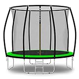 Baunsal® Trampolin Outdoor Ø 335 cm (FGIS) hellgrün Komplettset Sprungmatte mit Netz und Leiter Gartentrampolin Outdoor Spielzeug Kinder Trampolin Kinder Outdoor Spielzeug Garten