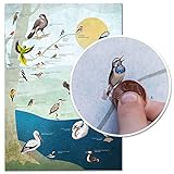 Rubbelposter Heimische Vögel Poster Kinderzimmer Lernposter Gartenvögel Geschenk Ornithologie Birdwatching Vogelbuch