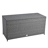 ESTEXO Polyrattan Auflagenbox Kissenbox Gartenbox Gartentruhe Aufbewahrungsbox Auflagentruhe Aufbewahrungstruhe Kissentruhe (Grau-Mix)