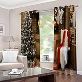 REPWEY Vorhänge Blickdicht Mit Ösen - 2 Stücke Thermogardine Schlafzimmer Wohnzimmer Kinderzimmer 3D Cartoon-Weihnachtsbaum Druck Modern Vorhang Wärmeisolierend Schallschutz 150X160cm (BxH)