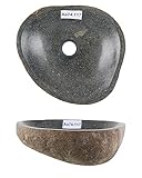 30 cm ovales Naturstein Waschbecken in grau von WOHNFREUDEN - Mit Unikat Auswahl