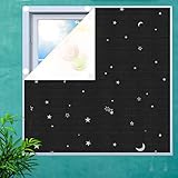 Portable Blackout Shades 100% Blackout Blind Vorhang 300CM x 145CM Reisefenster Blackout Vorhänge Temporäre Blackout Fensterabdeckung Abnehmbar Wiederverwendbar für Baby Nursery Schlafzimmer Büro