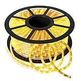 RELAX4LIFE 10 m LED Streifen, Lichtband mit 360 LEDs & Stecker, Wasserdicht, Lichterschlauch für Außen und Innen, LED Strip für Party & Festival, LED-Lichtschlauch 15000h Lichterkette (warmweiß)