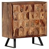 MOONAIRY Beistellschrank, Anrichte für Wohnzimmer, Eingangsbereich, Wohnzimmerschrank, Vitrinen für Wohnzimmer, Beistellmöbel, aus massivem Sheesham-Holz, 70 x 35 x 75 cm