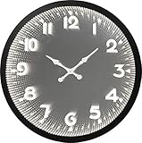 Kare Design Wanduhr Solo LED Ø98cm, Runde Uhr in der Farbe Schwarz, Wanduhr mit Rahmen, Weißes Ziffernblatt, (H/B/T) 97,5x97,5x8,5cm