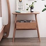 Nordischer Nachttisch aus massivem Holz, Neuer chinesischer Stil, moderner, Schlichter Nachttisch mit 1 Schublade, Nachttisch aus Walnussholz für Schlafzimmer, Nachttisch für Hotelwohnungen,