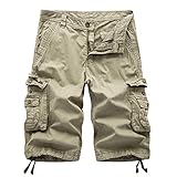 2024 Weihnachten Neue Cargo Farbe Shorts Tasche Hose Casual männer Hose Im Freien Strand Arbeit männer Hosen Männer Cargo Hosen mit Taschen, khaki, 34-37