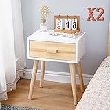 Nachttisch Moderne Holzschubladen Nachttische Einfache Ablage Schreibtisch Retro Einfaches Bett Tisch Schreibtisch Praktische Nachttisch Betttisch Nachtschrank Nachtkommode ( Color : White log drawer