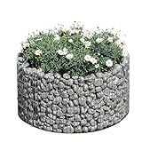 bellissa ‎‎95573 – Hochbeet Basic – Steinkorb-Pflanzkübel – Garten Bausatz mit Gabionen und Folie – rund 81x40 cm Outdoor