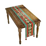 Restaurant-Tischdecke Weihnachten Tisch Flagge Licht Luxus Atmosphäre Sinn Neujahr TV Schrank Sideboard Couchtisch Tischdecke Streifen Heimische Tischdecke (Color : A, Size : 30x200cm)