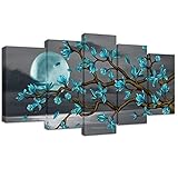 Visual Art Decor Schöne Blumen Wandkunst abstraktes Blaugrün Magnolie Blüte über Meer Leinwanddrucke Galerie Wrap Floral Dekoration Modern Wohnzimmer Schlafzimmer Home Artwork Geschenk Abstrakt