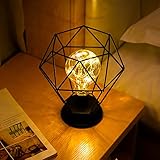 Yuragim Metall Tischlampe Kabellos, Nachttischlampe Vintage, Lampe Batteriebetrieben, Led Tischleuchte Stehlampe Industrial für Hotel Office Schlafzimmer Hochzeit Party Indoor Draußen Kinderzimmer