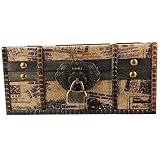 Warmhm Box Aus Holz Schmuckschatulle Verschließbarer Aufbewahrungskoffer Schreibtisch-Aufbewahrungsbox Dekorative Aufbewahrungstruhe Vintage-Schmuckschatulle Holztruhe
