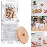 DUOSELLA Wattestäbchen Halter Wattestäbchen Spender Transparente Wattepadspender Wattepad Acryl Aufbewahrung Wattestäbchen Behälter Aufbewahrungsbox für Bad Make Up Wattepad Aufbewahrung