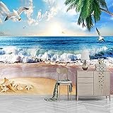 DEKii Modernstereo Seascape Möwe Coco Beach Papagei Wasserdichte Tapeten Für Arbeitszimmer Sofa TV Hintergrund 3D Tapete Home Decor Paste Die Fototapete