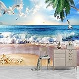 DEKii Modernstereo Seascape Möwe Coco Beach Papagei Wasserdichte Tapeten Für Arbeitszimmer Sofa TV Hintergrund 3D Tapete Home Decor Paste Die Fototapete